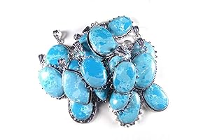 Wholesale Bulk Lot Pendant Necklace Assortment, 5PCS Larimar Gemstone Pendant