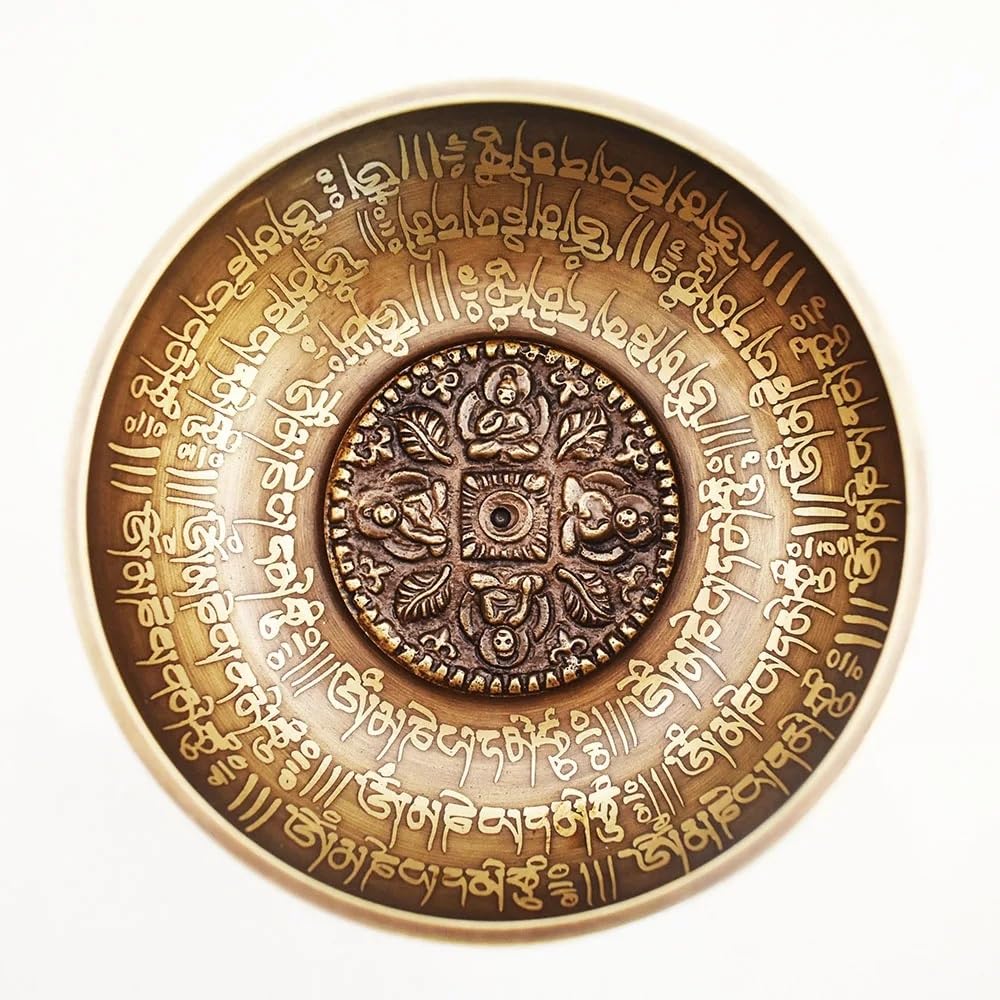 Ręcznie robiony zestaw misy dźwiękowych Budda Mantra Design tybetańska miska do medytacji jogi