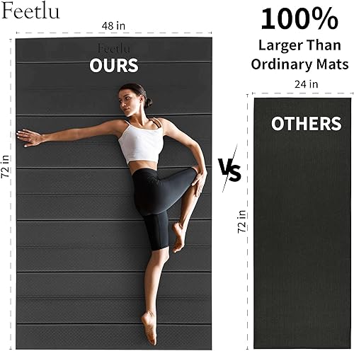 Vista 2 de Foldable Wide & Large Yoga Mat Cushioned, Compact & Easy to Store 6mm & 8mm Thick For Home, Gym, Travel, Yoga, Pilates & Floor Exercises