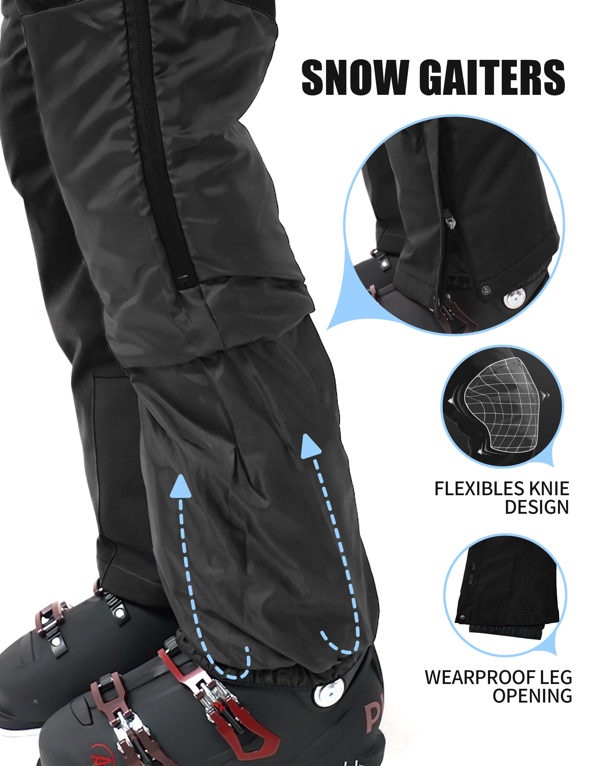 Pioneer Camp Skihose Damen Schneehose abnehmbaren Hosenträgern Wasserdicht Winddichte Verschweißte Nähte Schneefang Snowboardhose Softshellhose Outdoorhose Funktionshose