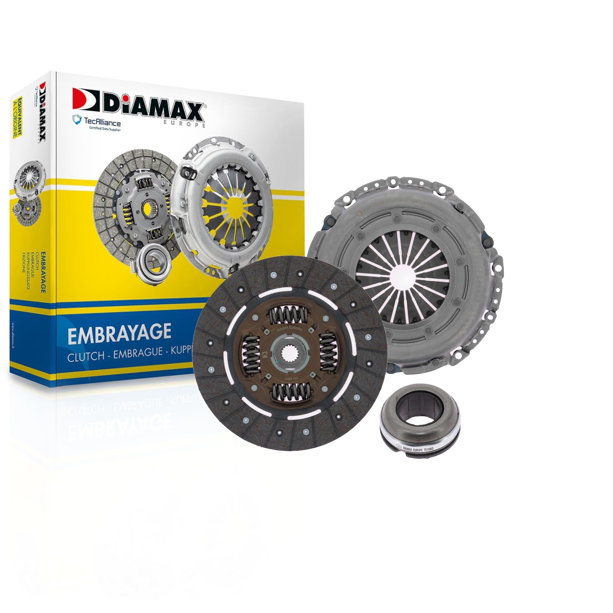 DIAMAX Kit de embrague con cojinete de desembrague con plato de embrague Compatible con PEUGEOT 208 I Hatchback CA, CC T5110K3