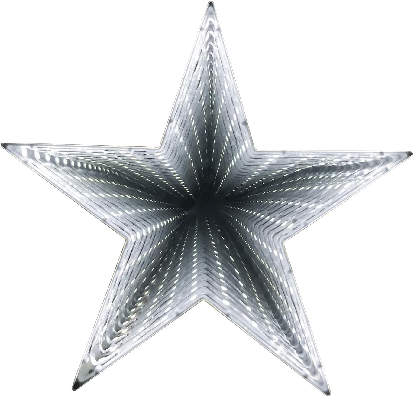 Infinity Light Tunnel Lamp LED Star Light 3D Mirror Light for Birthday Party Wedding Kids Room Living Room Home Garden Christmas Night Light Gift Battery Operated White