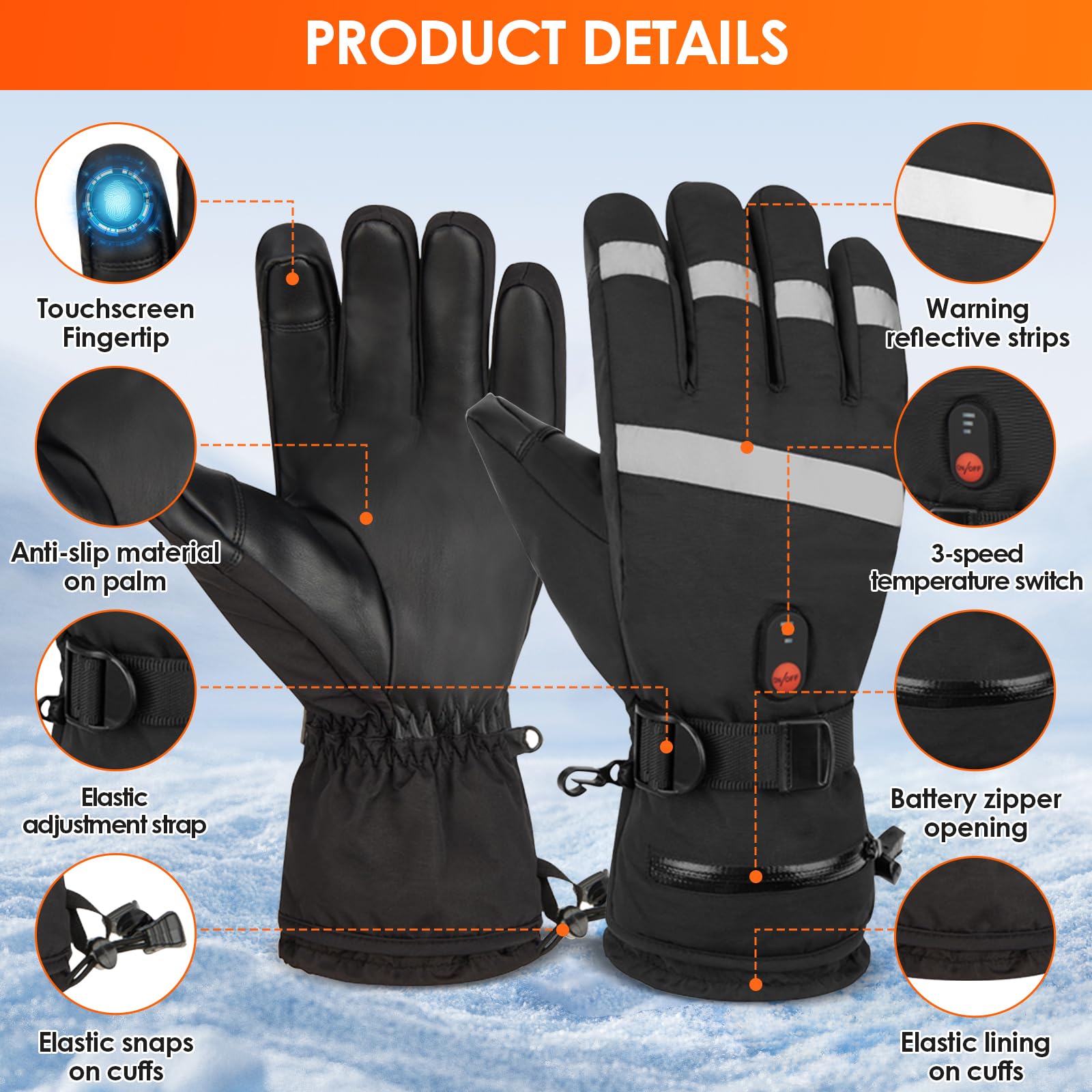 Gants Chauffants Hommes Femmes, Gants Chauffants, Gants Antidérapants