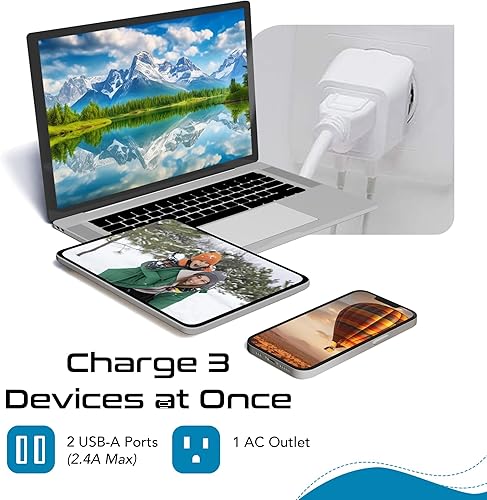 Miniatura 7 de Adaptador de viaje Ceptics, de EE.UU. a Japón, Filipinas, con doble USB, tipo A, ultra compacto Tipo J - Suiza