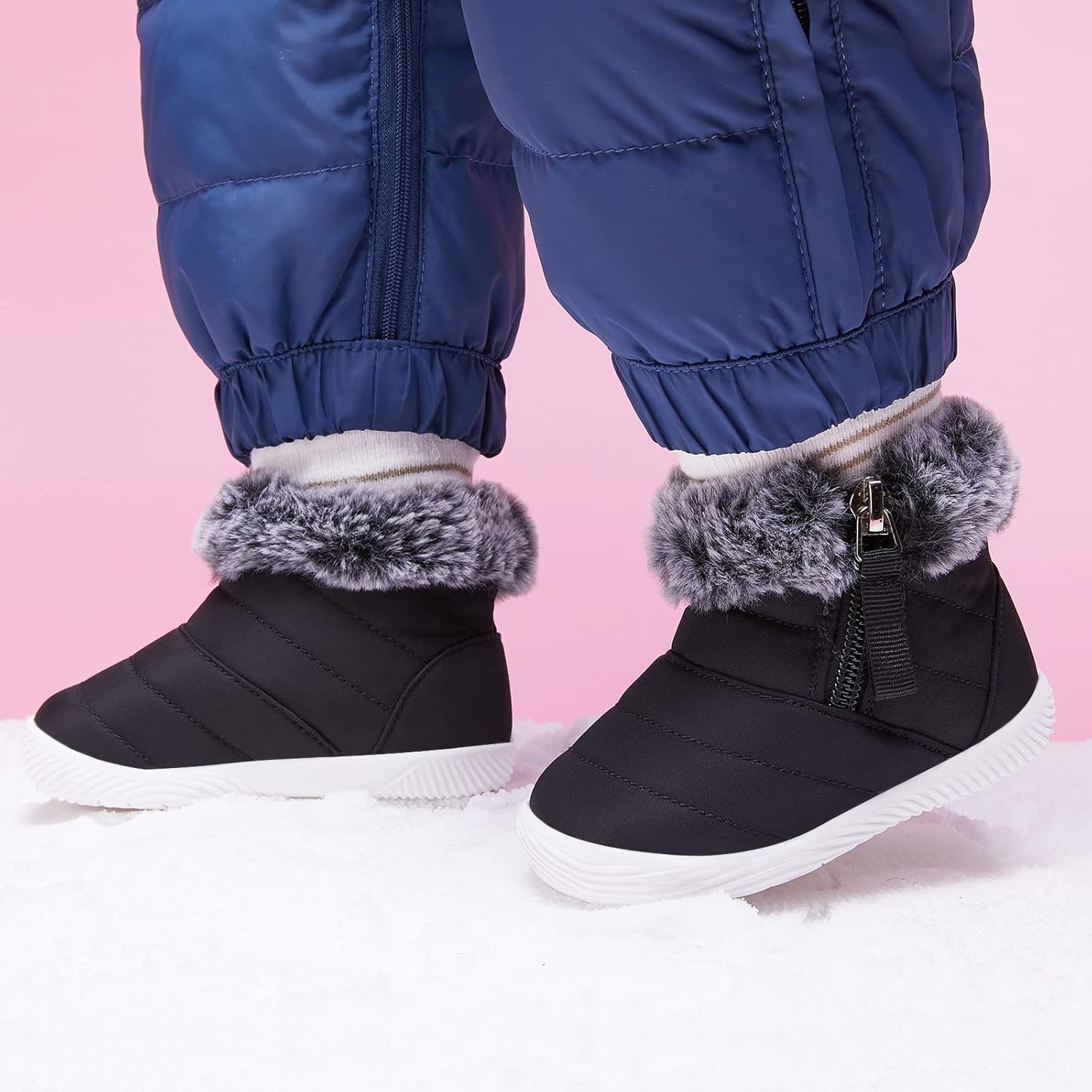 BMCiTYBM Baby Boy Girl Snow Boots Waterproof Winter Warm Booties Nonslip Lightweight Outdoor Shoes for First Walkers 6 9 12 18 24 Months(Infant/Toddler) - Image 3