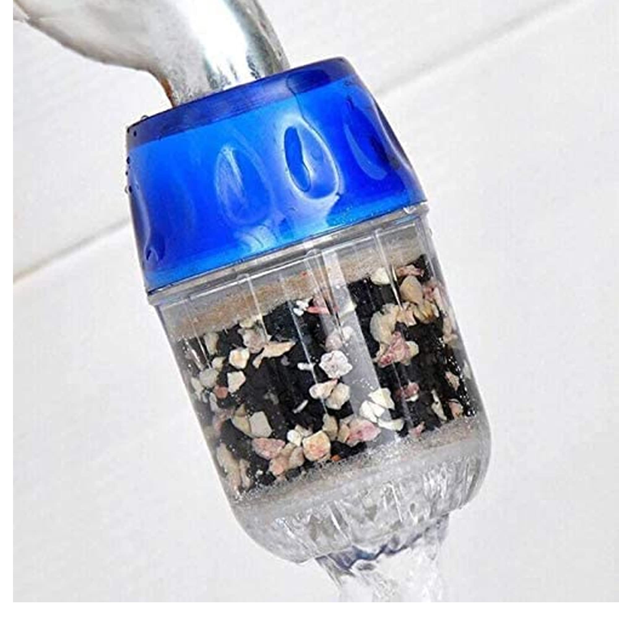 Sulfar Kitchen Water Purifier Tap, Activated Carbon Faucet Filter for Clean Drinking Water, Household Sink Attachment – Blue