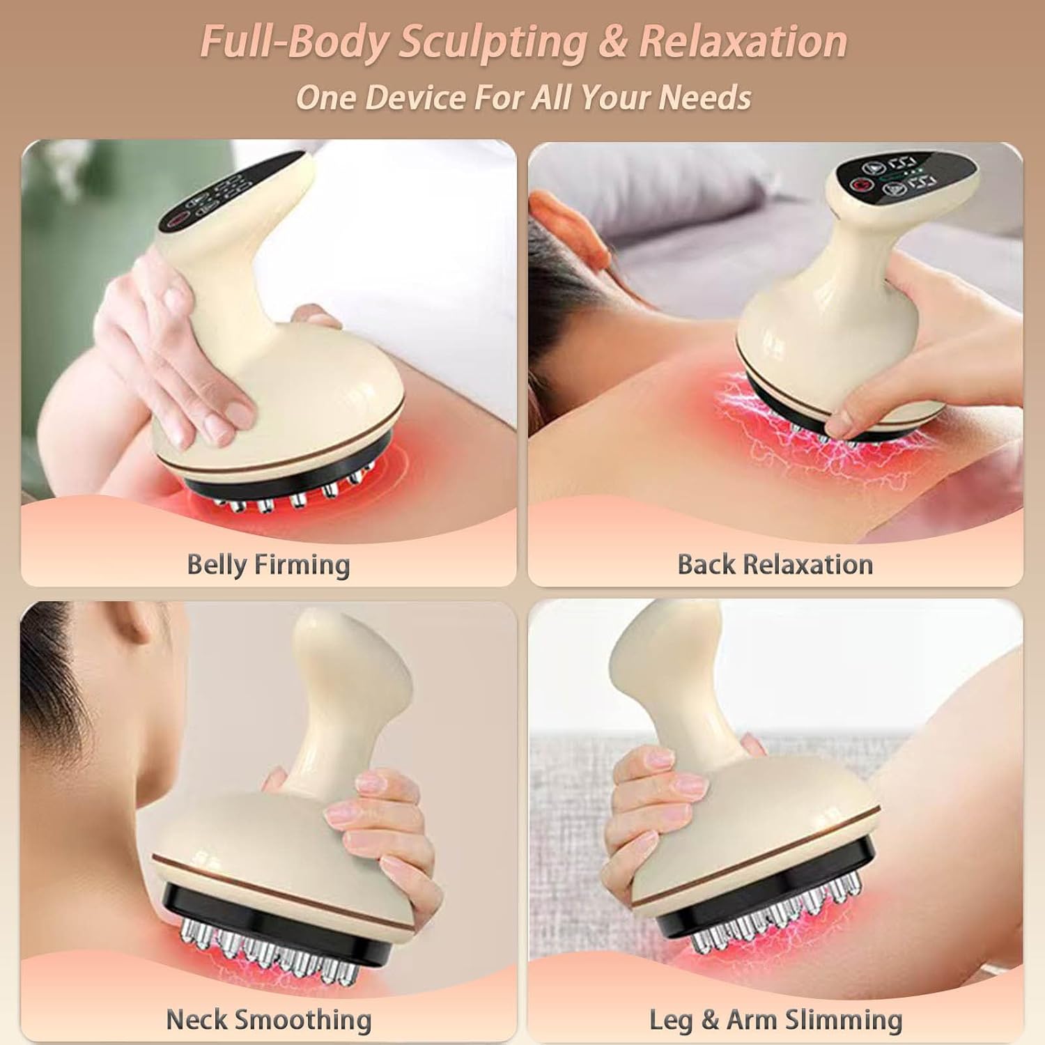 Body Sculpting Machine & Anti Cellulite Massage Cellulite Massage Tool – Handheld Massager with Heat, Portable and Easy-to-Use for Legs, Arms, and Belly - Image 4