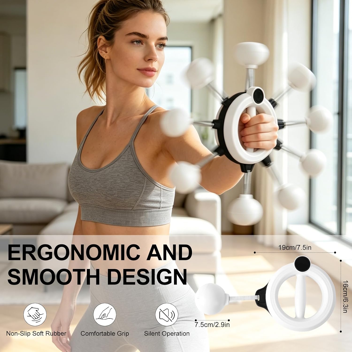 Arm Workout for Men and Women, 360° Hand-Crank Forearm Trainer | Arms and Shoulder Exercise Equipment, Home Workout Equipment and Gym Workouts, for Fitness & Toning