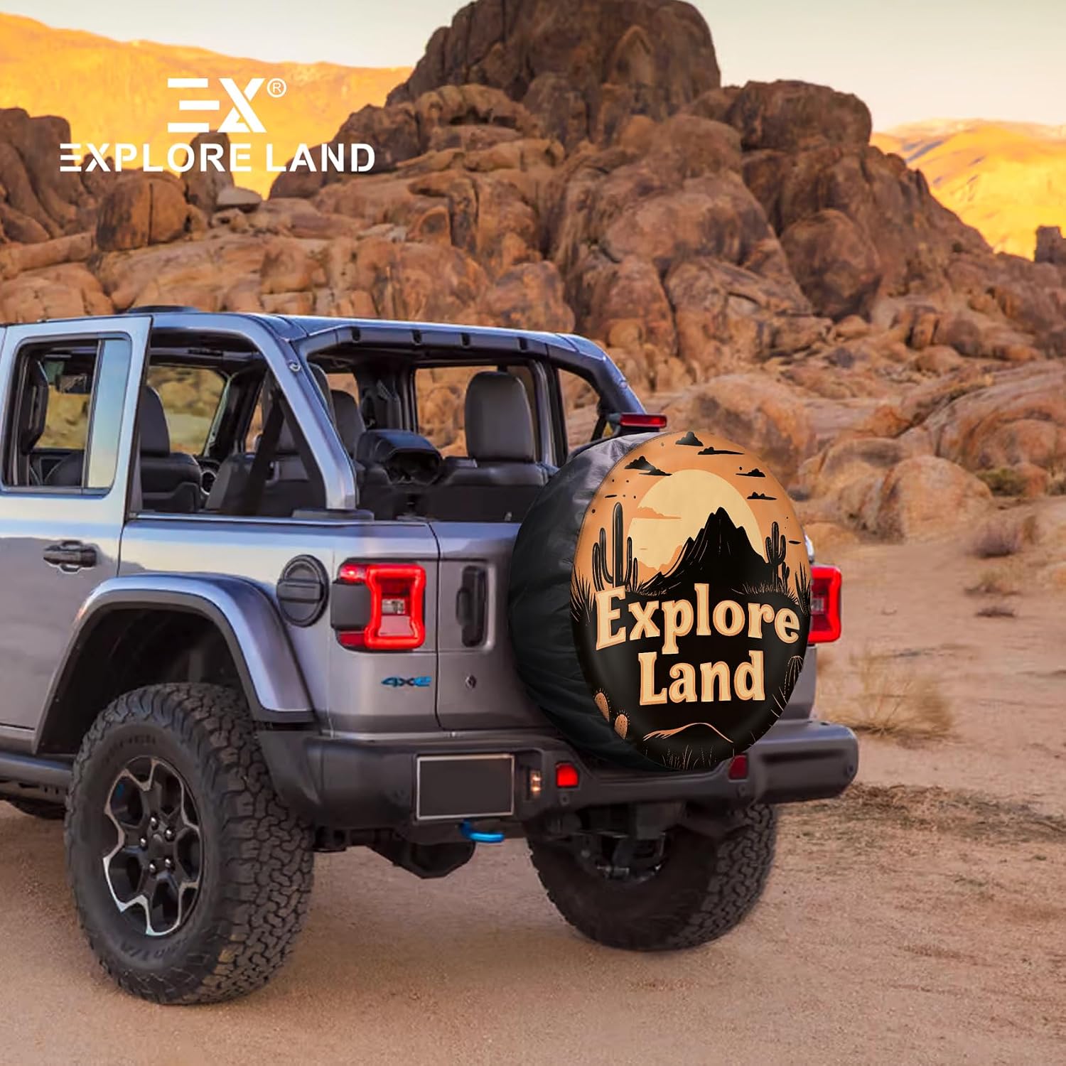 Explore Land 28-29.75 inch Spare Tire Cover Fit Trailer, RV, SUV, Truck, Tough Tire Wheel Soft Cover, Landscape