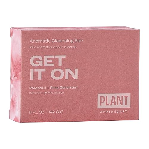 plant apothecary Jabón vegano con pachulí Get It On de 5 onzas de jabón vegano aromático con manteca de karité hidratante y aceite de jojoba para