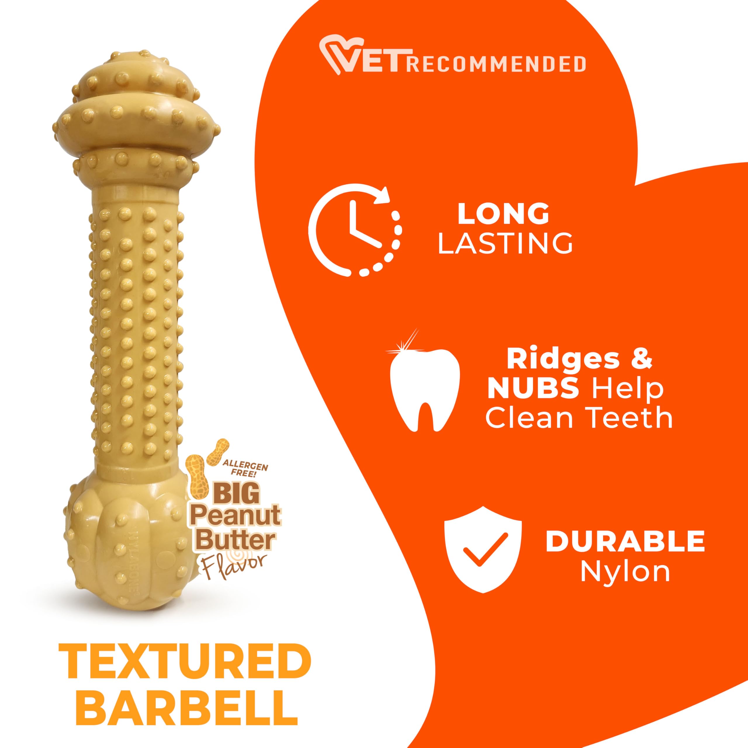 Interpet NBC905PEU Kauspielzeug aus Nylabone für extreme Kauer, Halfter, Erdnussbutter, Größe XL