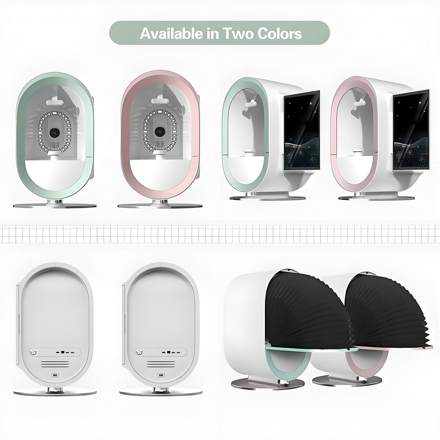 Macchina per l'analisi della pelle professionale per il viso - Imaging AI, strumento diagnostico per il viso ad alta definizione per saloni e spa, informazioni personalizzate sulla pelle Green