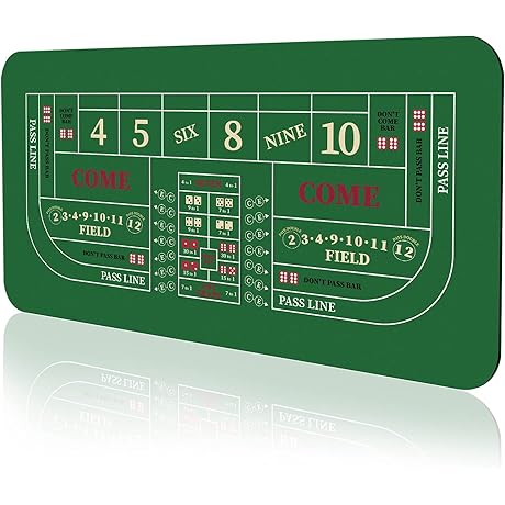 70" x 35" Portable Professional Casino Craps Tabletop Layout Mat