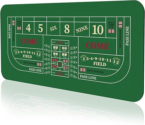 YUZPKRSI Alfombrilla de mesa profesional portátil de 70 x 35 pulgadas con bolsa de transporte, diseño de dados de goma antideslizante para fiestas,