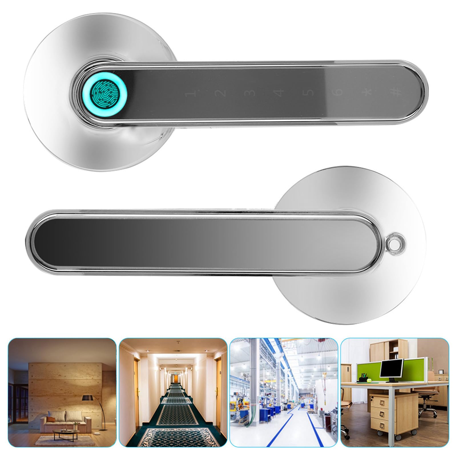 Serrure de Porte Intelligente à Empreinte Digitale, Poignée sans