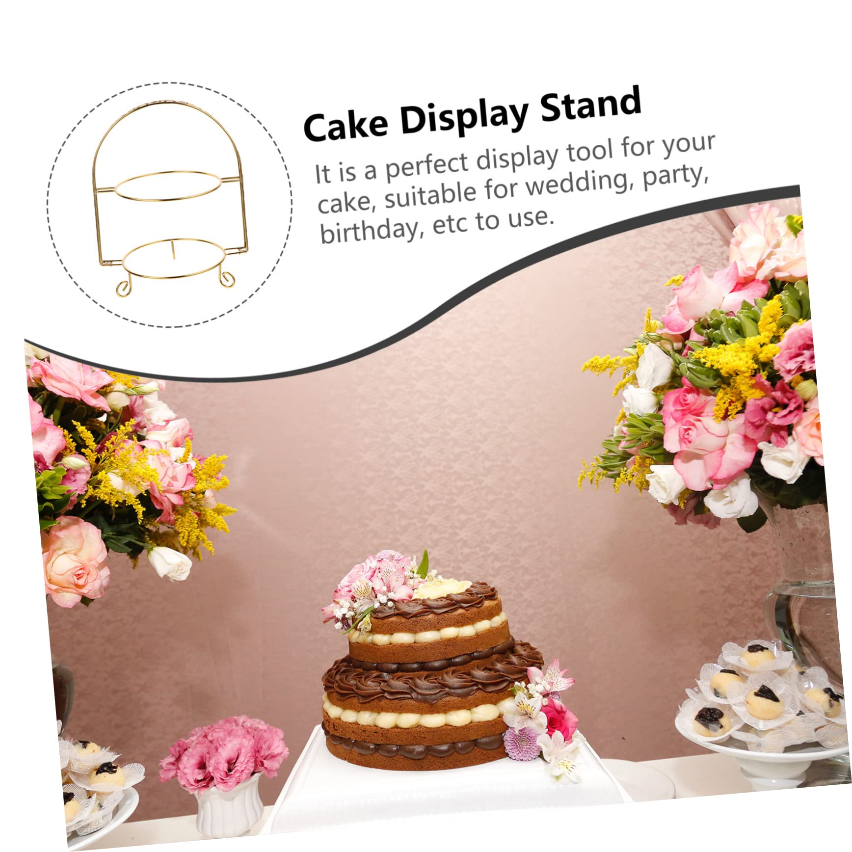 BRIGHTFUFU Elegant Cake Display Stand Iron Dessert Holder for Weddings Birthdays Parties for Plates European Style Design for Showcasing Cakes