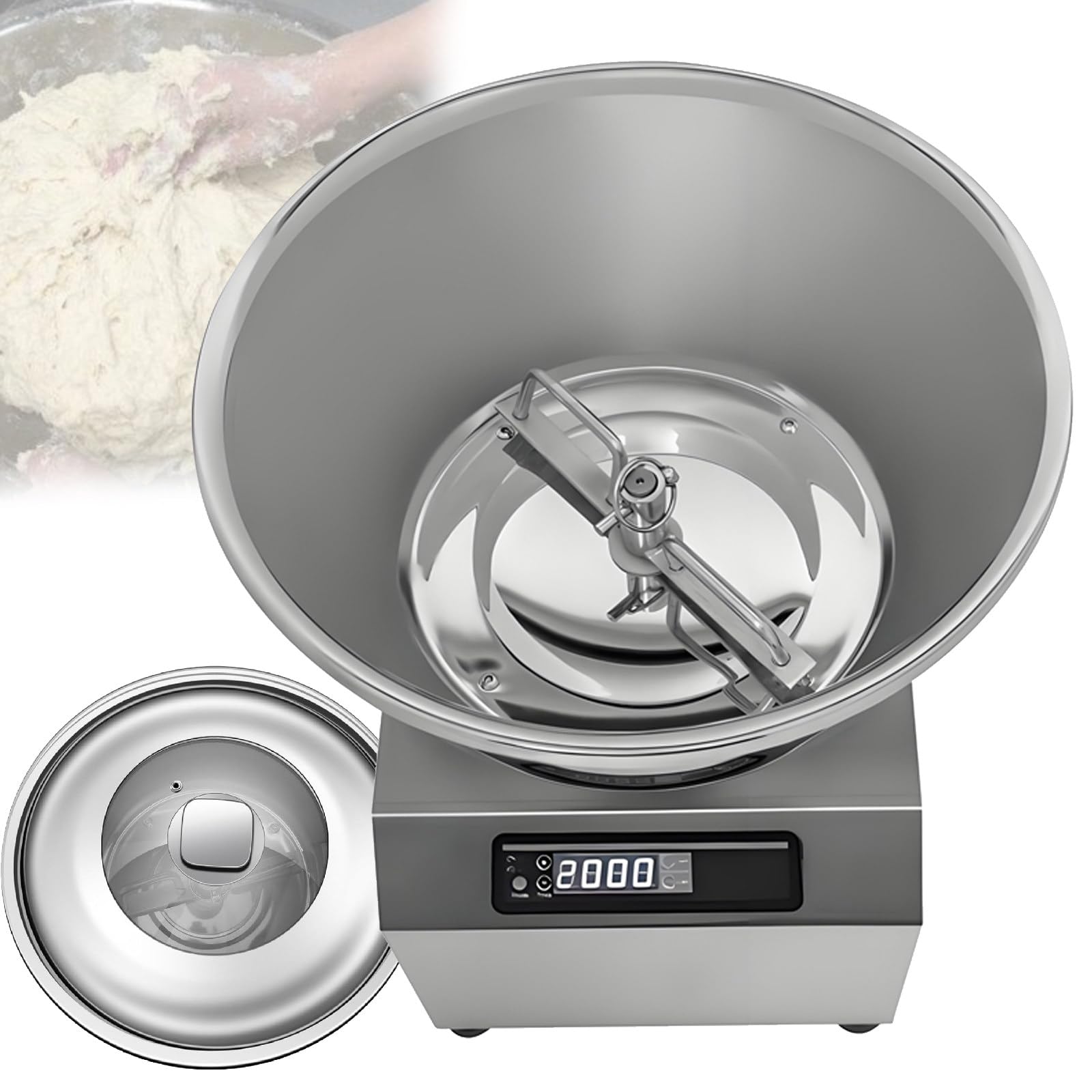 Impastatrice professionale a spirale, impastatrice automatica per panifici, con timer intelligente da 30 minuti e facile pulizia