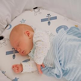 Gllquen Baby Bassinet Sheets 4 Pack, Breathable Cozy Fitted Mattress Sheet, Elastic Travel Crib Fashionable Pattern, Standard Cradle Safe Sheets for Baby Boys Girls 32x16(Astronaut)