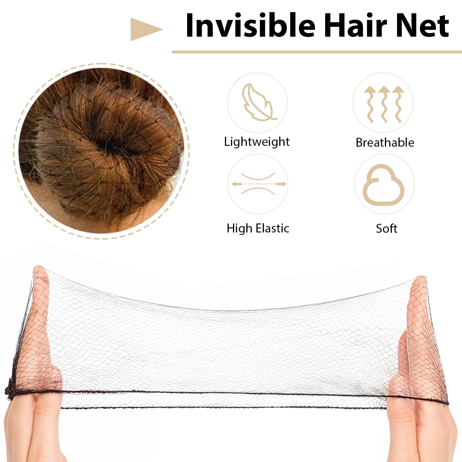 Ciambelle per chignon, set da 63 pezzi con retine per chignon, forcine e fasce elastiche, ciambelle per capelli, accessori per capelli per ragazze, bambini, donne, ballerine (nero)