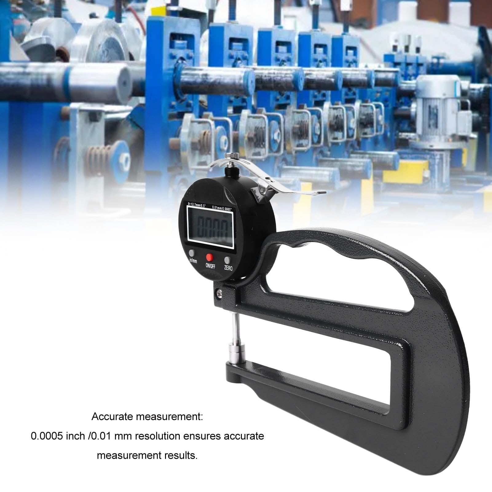 Misuratore di Spessore, Misuratore di Spessore Digitale, Strumento di Misurazione dello Spessore 0,0005 Pollici Risoluzione 0,01 Mm Gamma di Spessore 0 a 12,7 X 120 Mm,