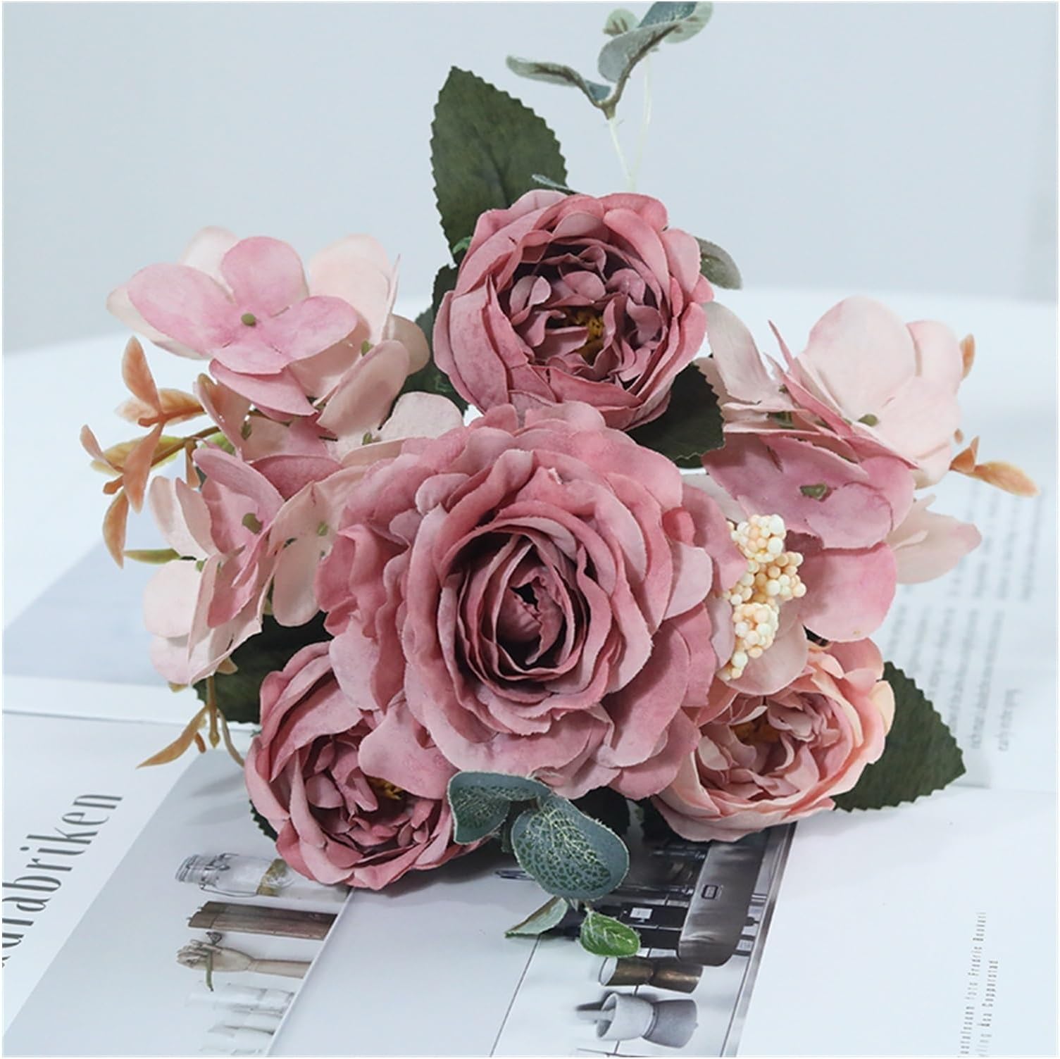 WAOCEO Fake Flowers Beautiful Roses Artificial Flowers For Home Wedding Decorations Bouquet Fake Flower artificial flowers decoration (Color : Gold)