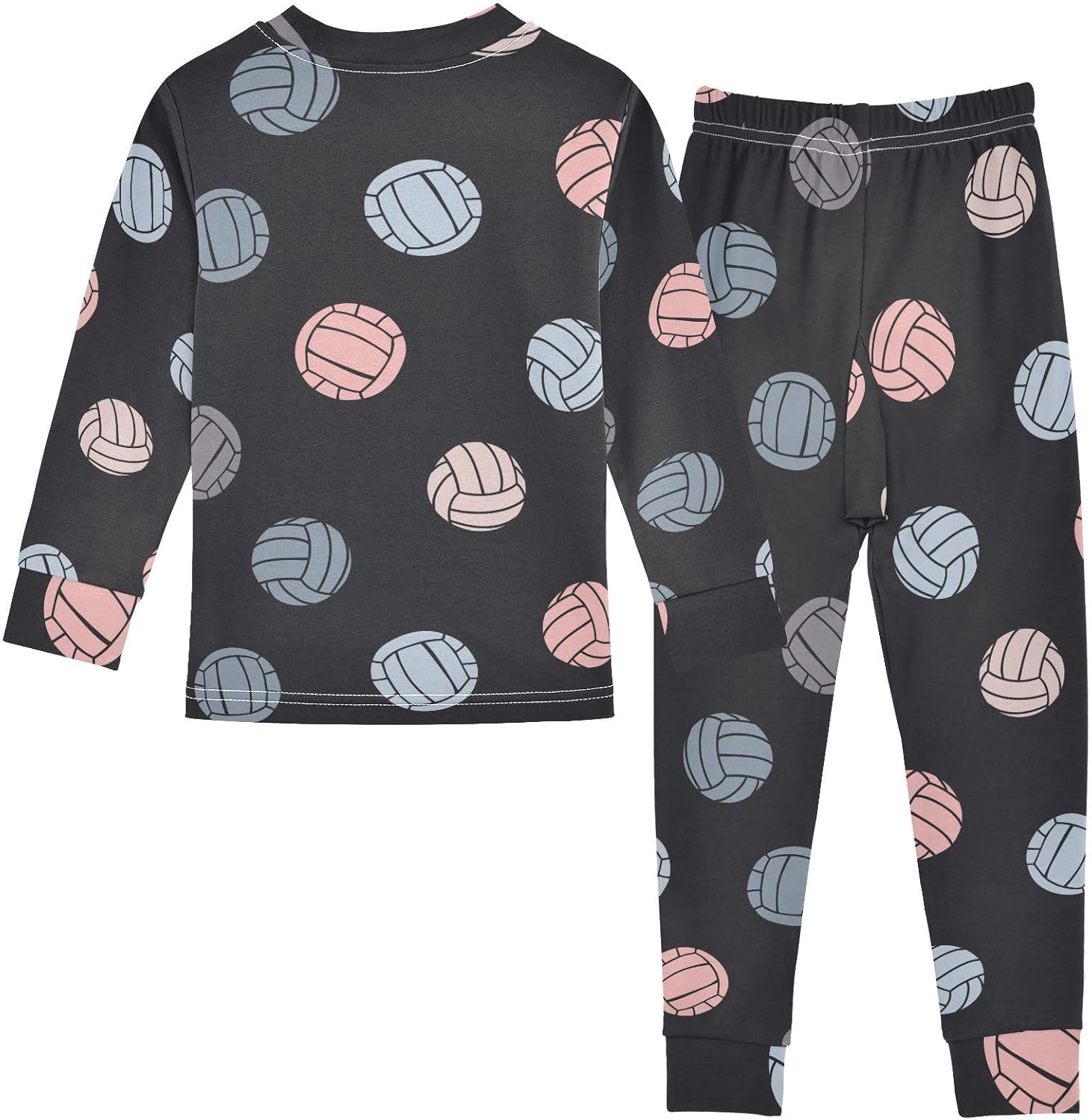 Unisex Long-Sleeve PJ Sets, 2-Piece Pajamas Sleepwear - Image 3