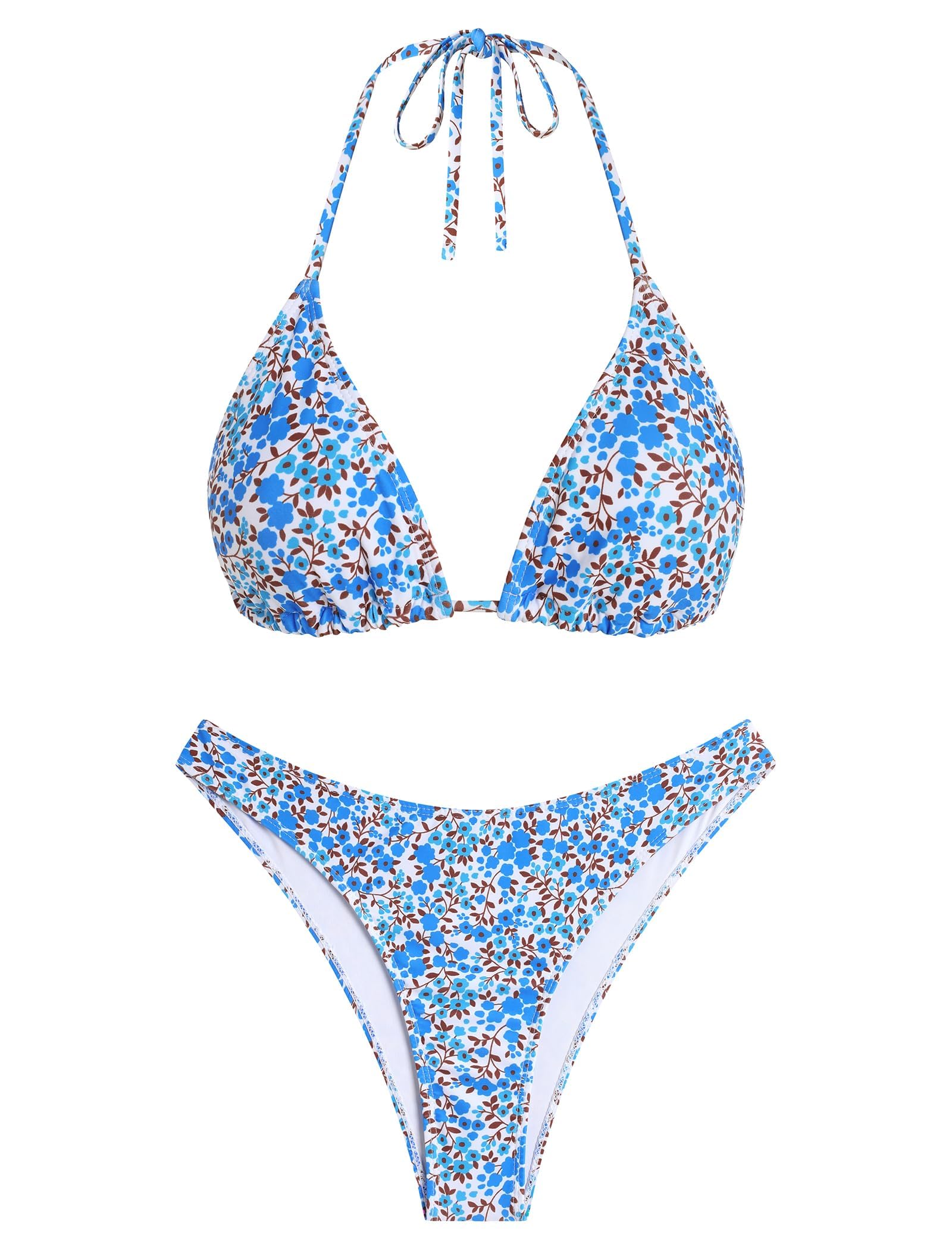 ZAFUL Bikini Femme Maillot de Bain Femme 2 pièces Haut Coupe Bikini Push Up Triangle Swimwear Plage