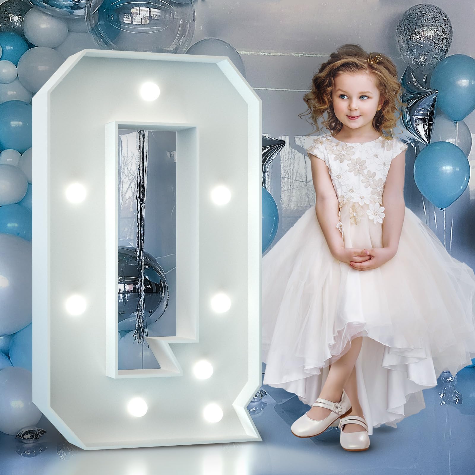 4FT Light Up Numbers Birthday Decoration Large Marquee Numbers 1 for 1st 18th 21st Birthday Party Decor Wedding, Big Number Frame Foam Cardboard Mosaic Arch Stand Pre-Cut Numbers — view 27