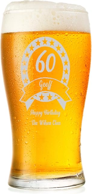 ukgiftstoreonline Engraved/Personalised BIRTHDAY Perfect Beer Glass - Gift For Boys/18th/21st/30th/40th/50th/60th/65th/70th