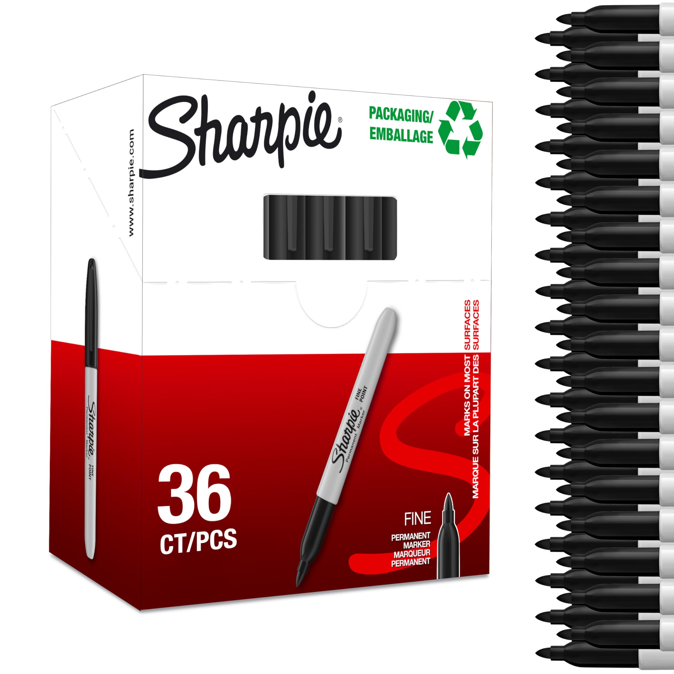 Sharpie Permanent Marker | Marker Stifte mit feiner Spitze | schwarze Tinte | 36 Stück Market Set