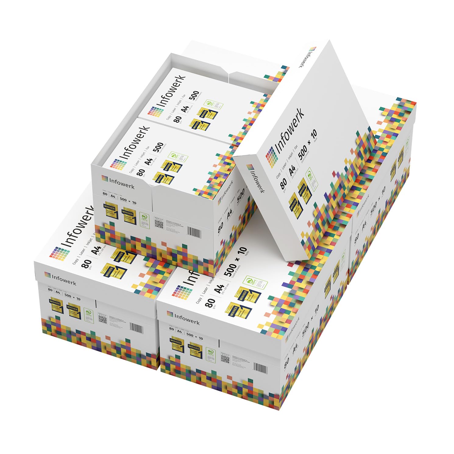 Printer / Copier Paper | 25,000 Sheets | White CIE 160 | 80 g | A4 | PEFC Certified | 50 x 500 Sheets | Printer Paper | Universal Paper