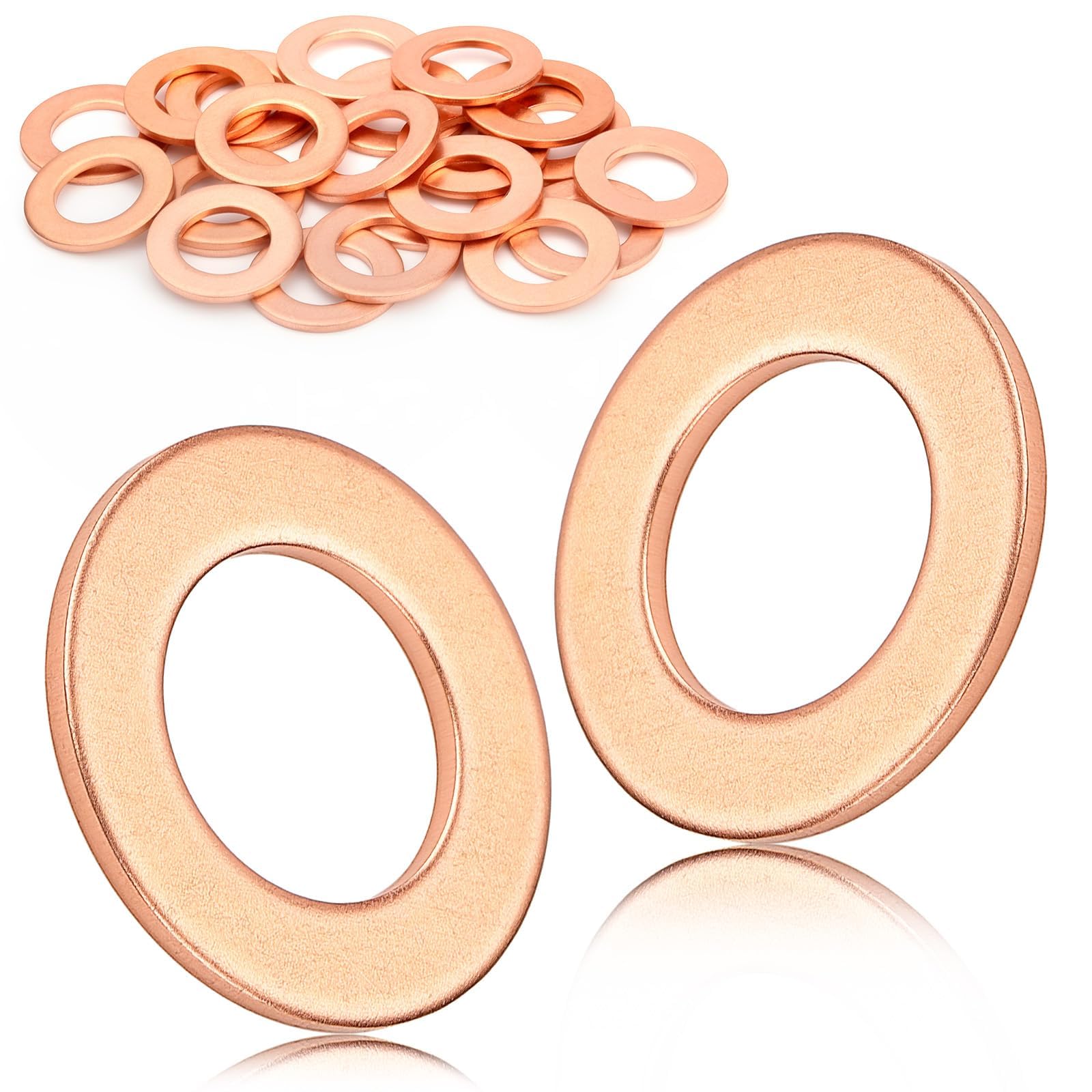 Mbsomnus Kupferdichtringe M16 x 22 mm Ölablassschraube Dichtung 15 Stück Kupferringe Sortiment Massive Kupferscheiben Kupfer Unterlegscheiben Set für Kraftstoffzubehör Ölleitungsverbindung