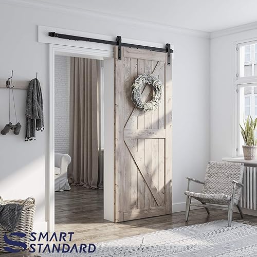 Miniatura 3 de SMARTSTANDARD Kit de herrajes de cierre suave para puerta corrediza de granero de 6 pies, 5 pies a 10 pies, diseño invisible de una sola puerta