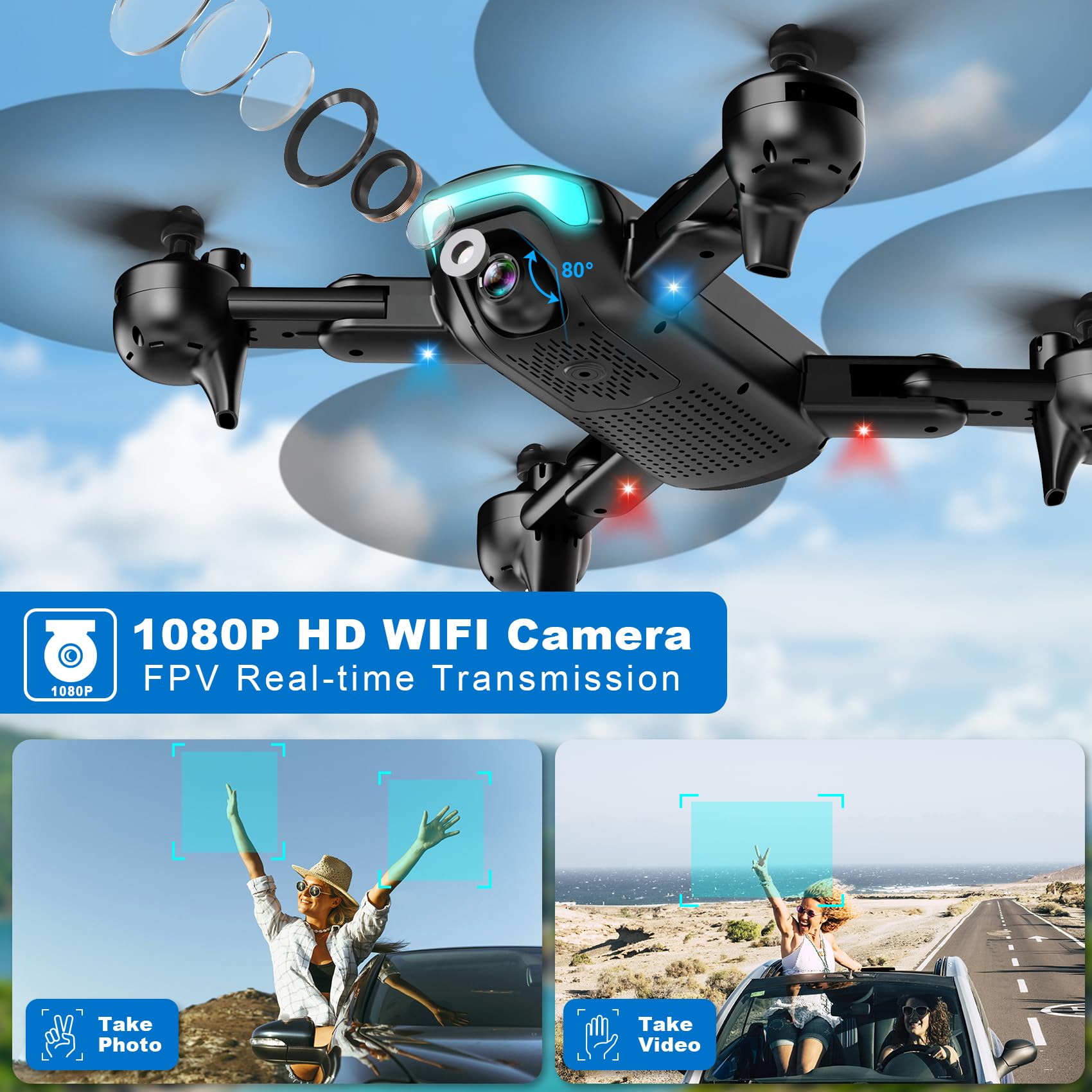 Foldable 1080P Beginner Drone Gallery Image