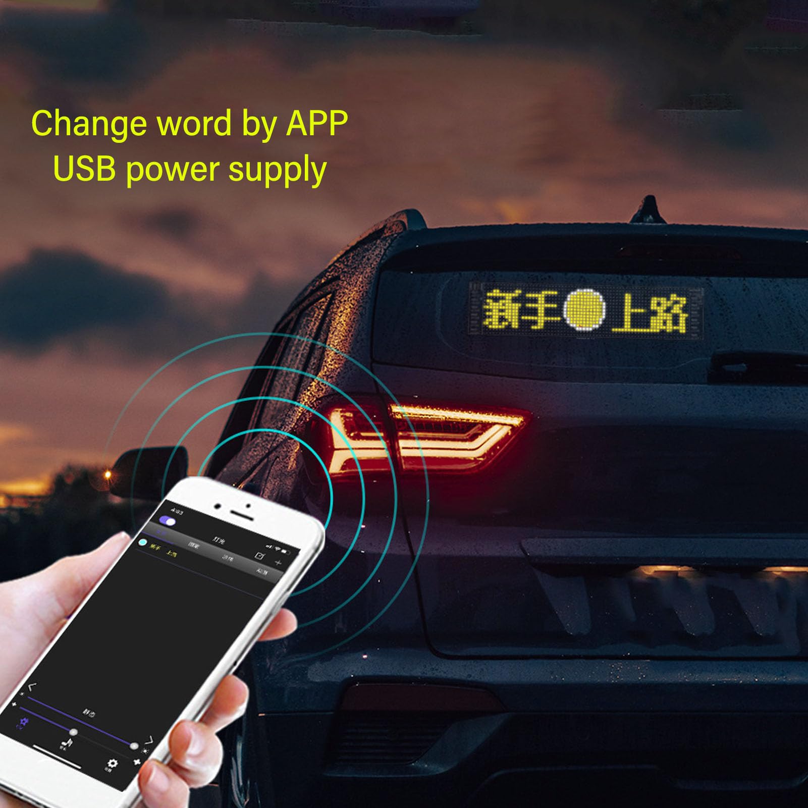 Programowalny znak LED LOCADENCE, przewijany znak reklamowy LED, kontrola aplikacji Bt Koraliki RGB Przewijany jasny reklamowy znak LED, wodoodporny panel LED USB IP66