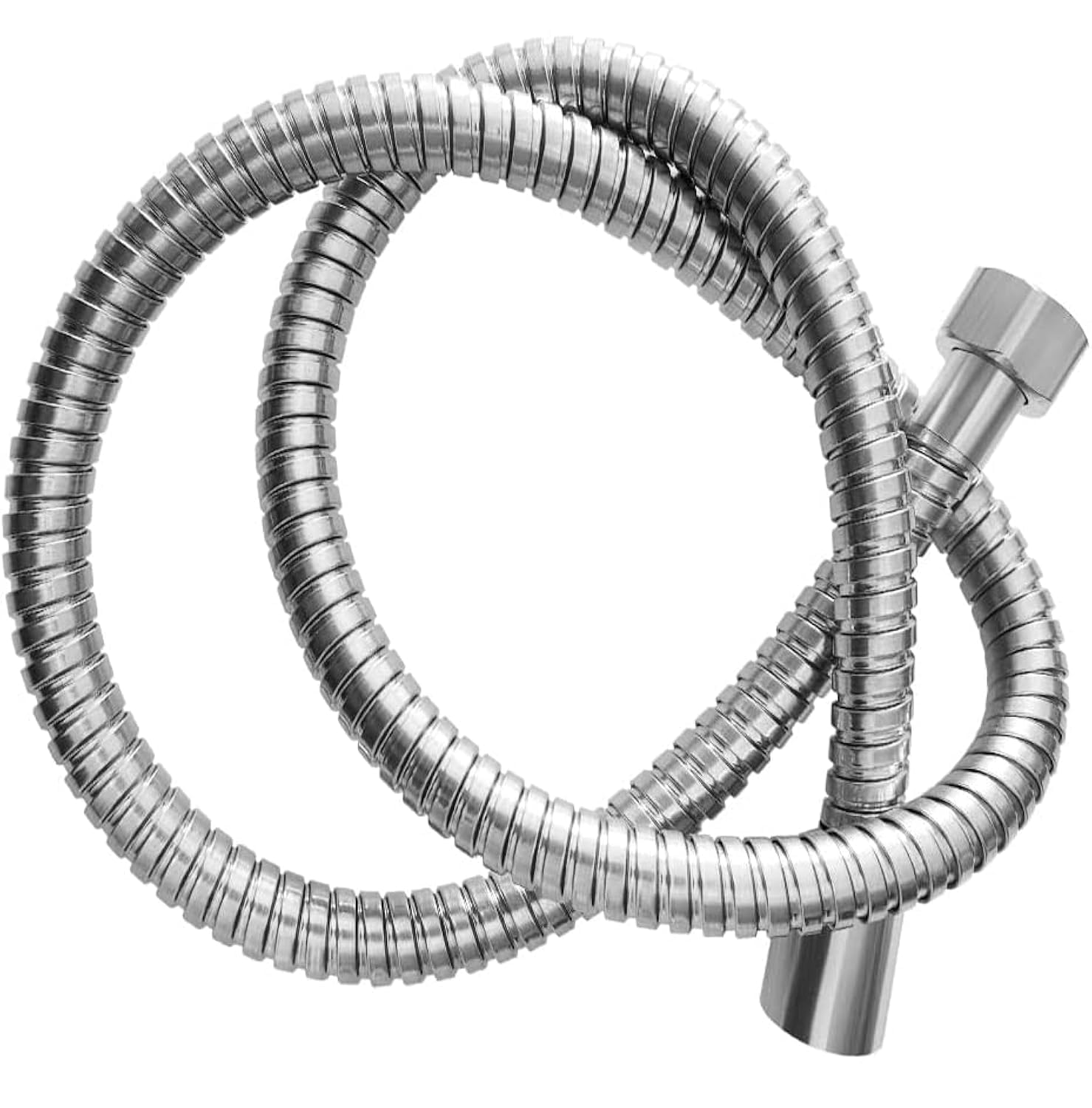 Llry Silver 1-Meter Hi-Flow Anti-Kink Stainless Steel Shower Hose | Double-Lock Flexible Replacement Pipe