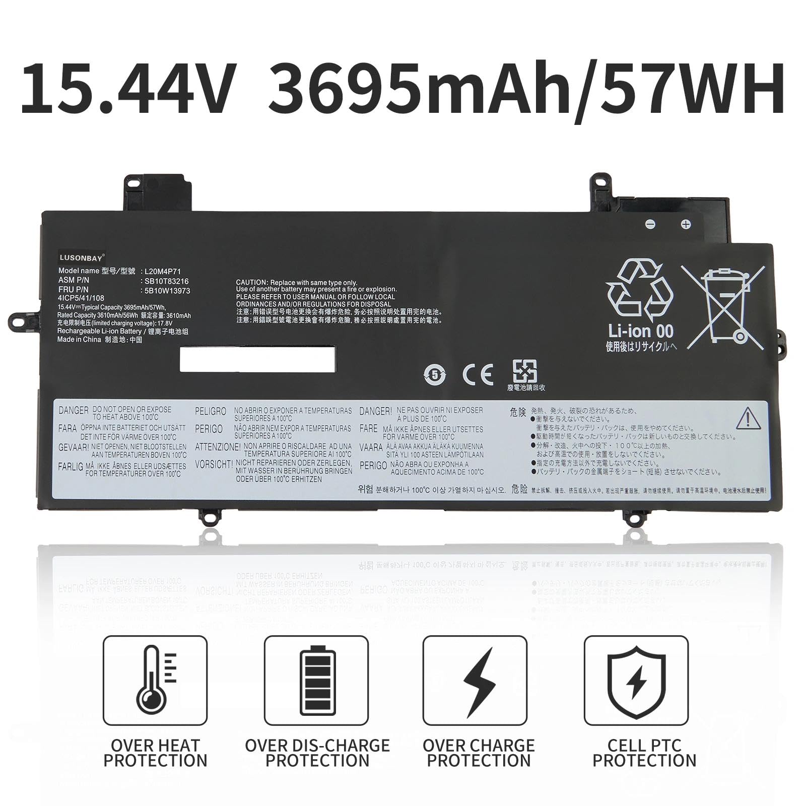 LUSONBAY L20C4P71 Laptop Battery Replacement For Lenovo ThinkPad