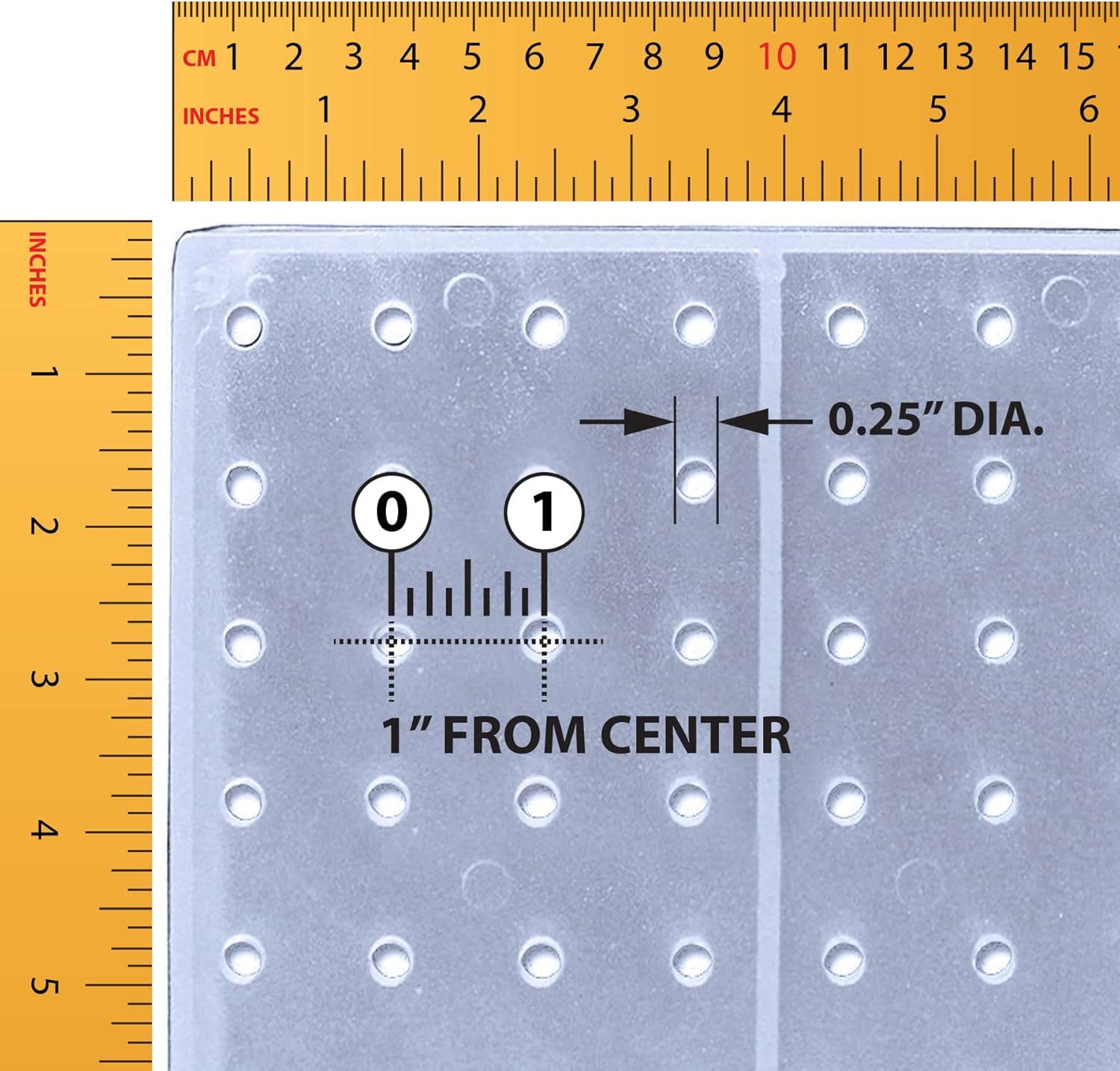 Azar Displays 700770-CLR-6B50 TWO-SIDED PEGBOARD FLOOR DISPLAY NON- REVOLVING ROUND STUDIO BASE. PANEL SIZE: 16" W X 60" H, Clear, (50-Pack 6" Hooks Included)