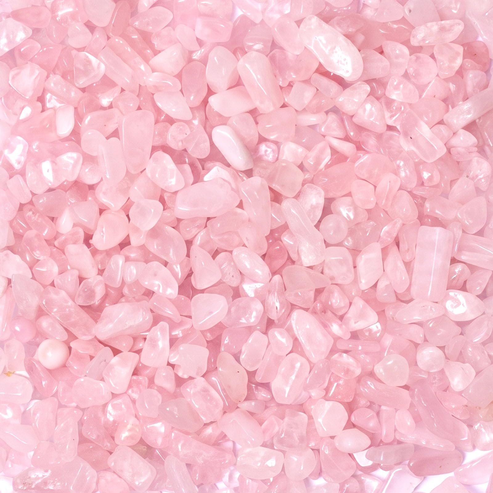 JOHOUSE Rose Quartz Crystals, 1LB Pink Crushed Rose Quartz Chips Bulk