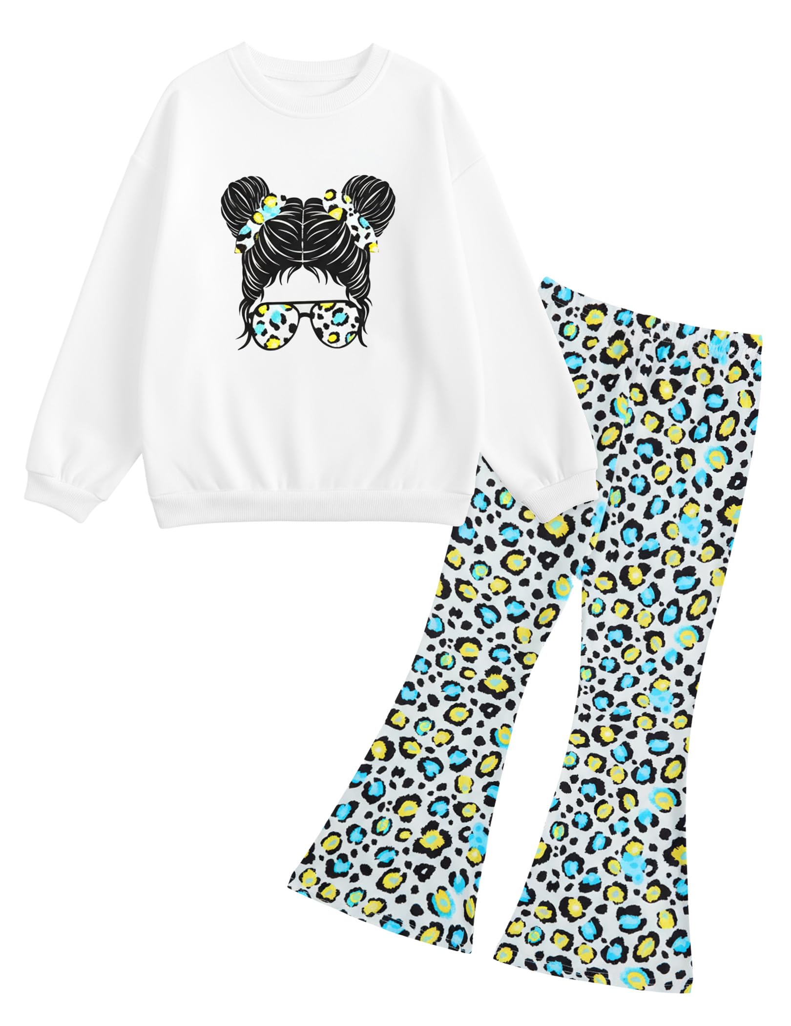 JiAmy Mädchen Kleidung Sweatshirt Hose Langarm Set Zweiteiler Outfit Bekleidungssets für Mädchen