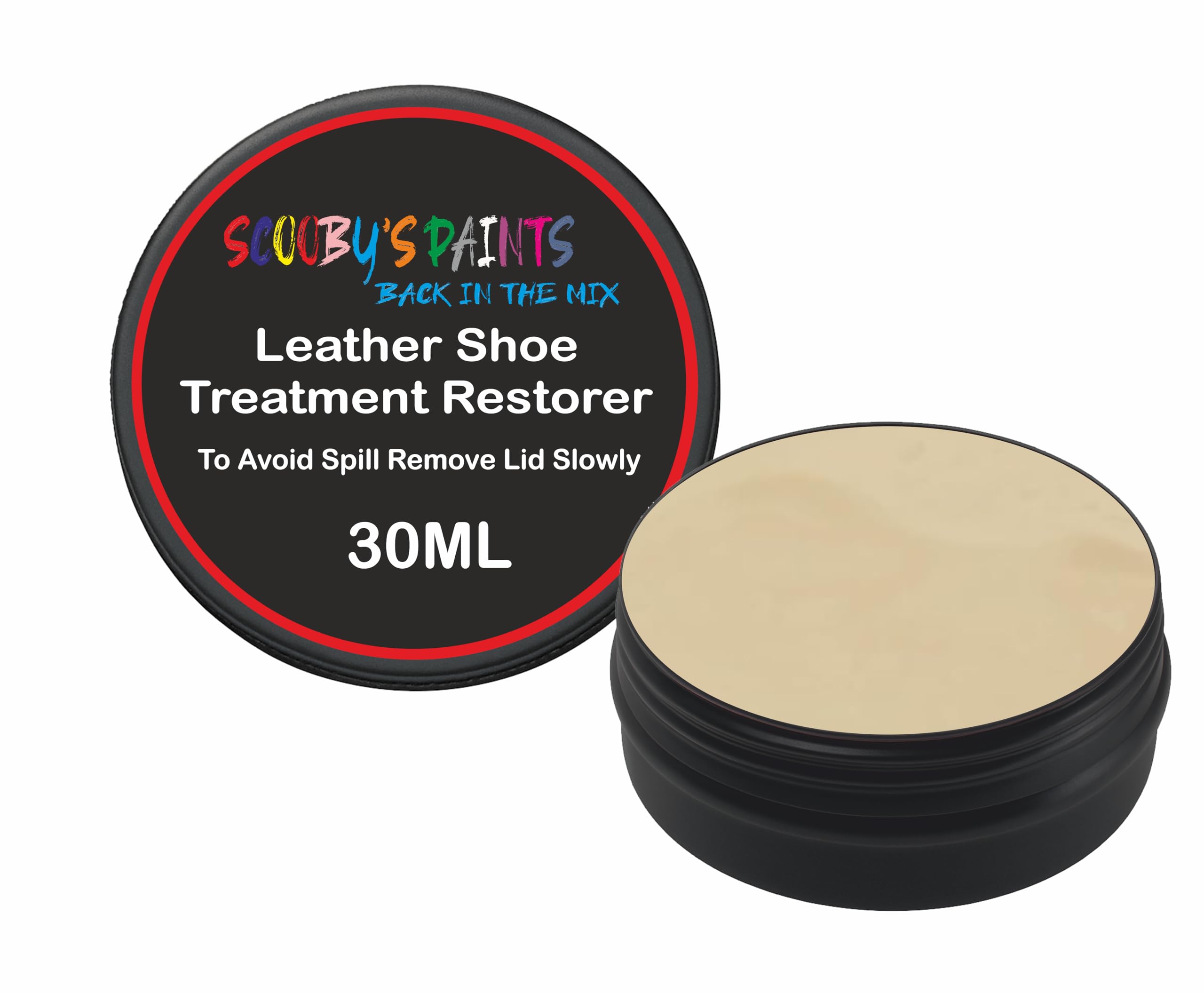 Scooby Paints Leather Shoe Colour Restorer Recolouring Balm Repair Treatment for Faded & Worn Absorbent Leather Furniture, Sofas, Chairs (SAND YELLOW)