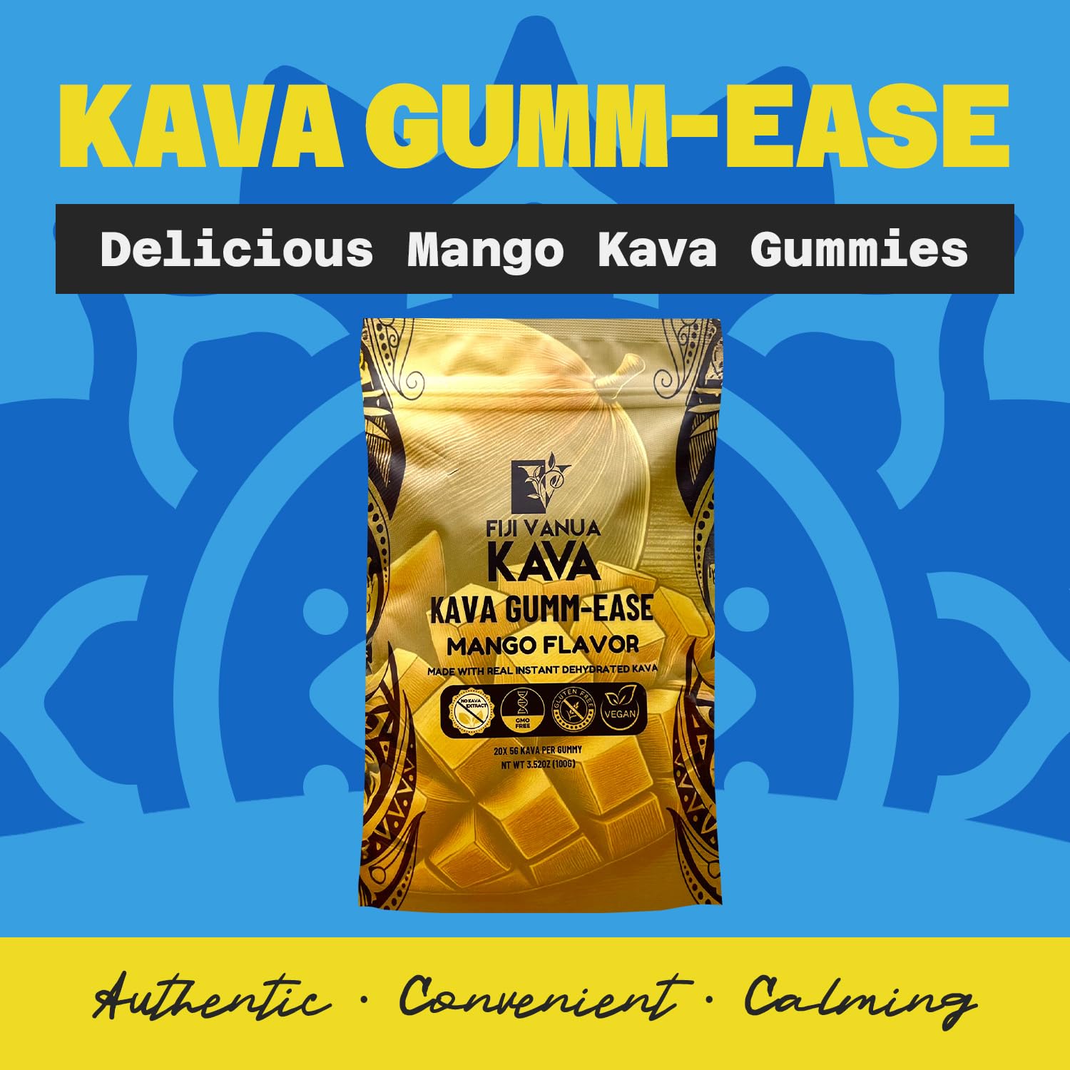 GUMM-Ease Mango Kava Gummies, Instant Kava, Stress Relief, Non-GMO, 20 Ct — Amazon image 2