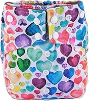 Vista 2 de AIll in One Night AIO Pañal de tela cosido en inserto reutilizable lavable para niñas (follaje de colibríes)