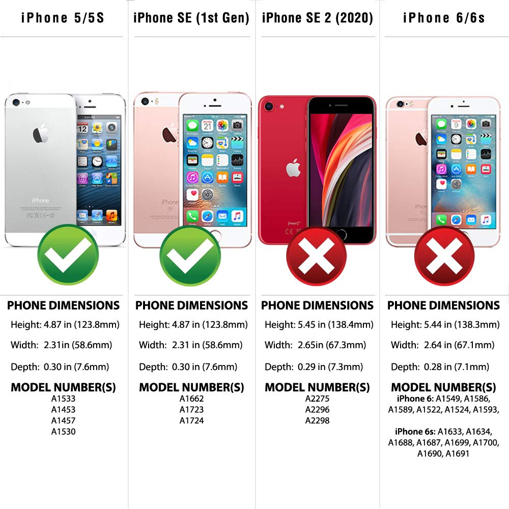 SafeSleeve EMF Protection Anti Radiation iPhone Case: iPhone SE and iPhone 5/5s RFID EMF Blocking Wallet Cell Phone Case (Black)