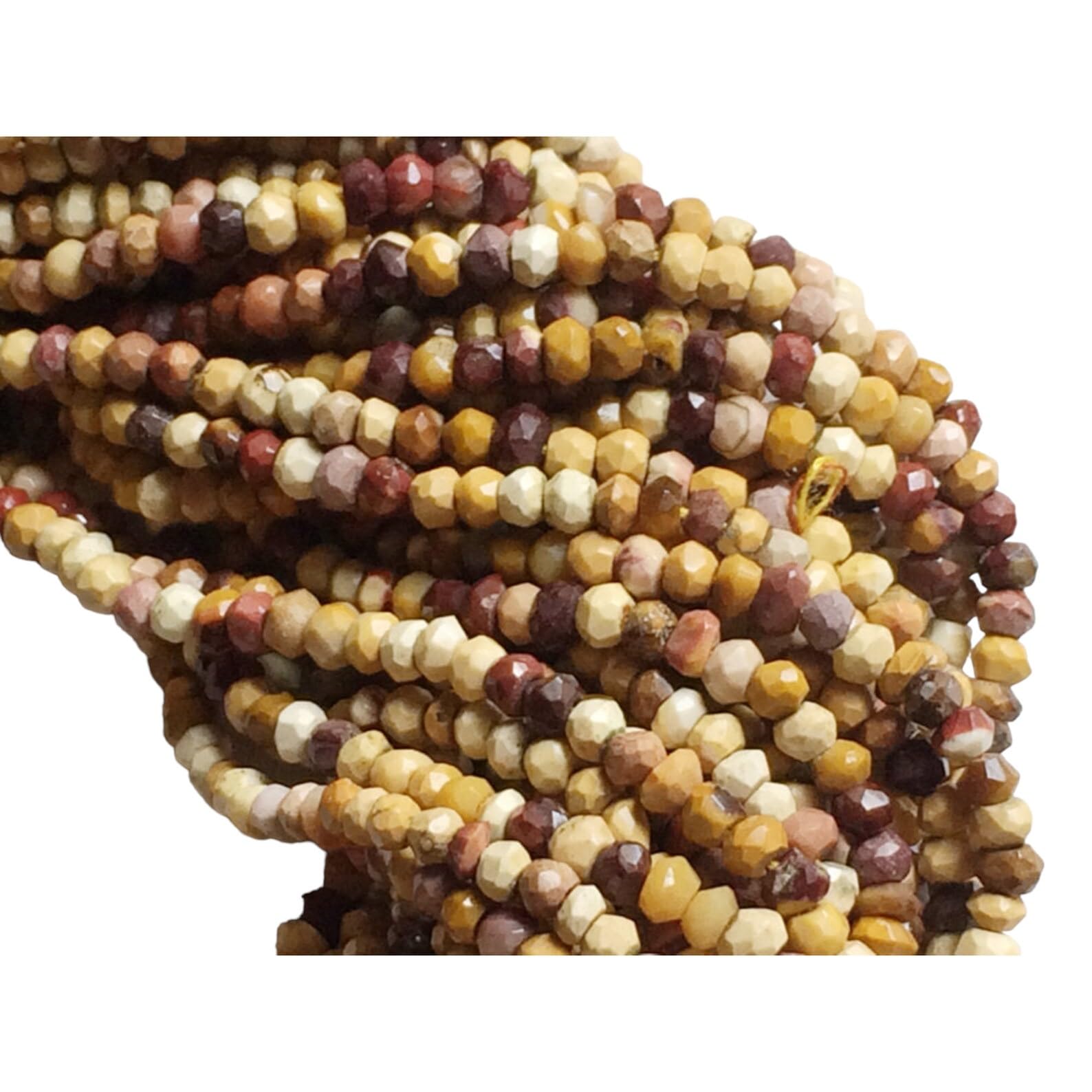 Perles rondelles mookaite jaspe 3.5mm à facettes pour la création de bijoux DIY