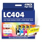 LC404 MFC-J1205W Ink Cartridges for Brother Printer LC404XL 404XL LC 404 XL Ink for MFC-J1205W MFC-J1215W MFC J1205W J1215W Printer &lpar;4 Pack&comma; Black Cyan Magenta Yellow&rpar;