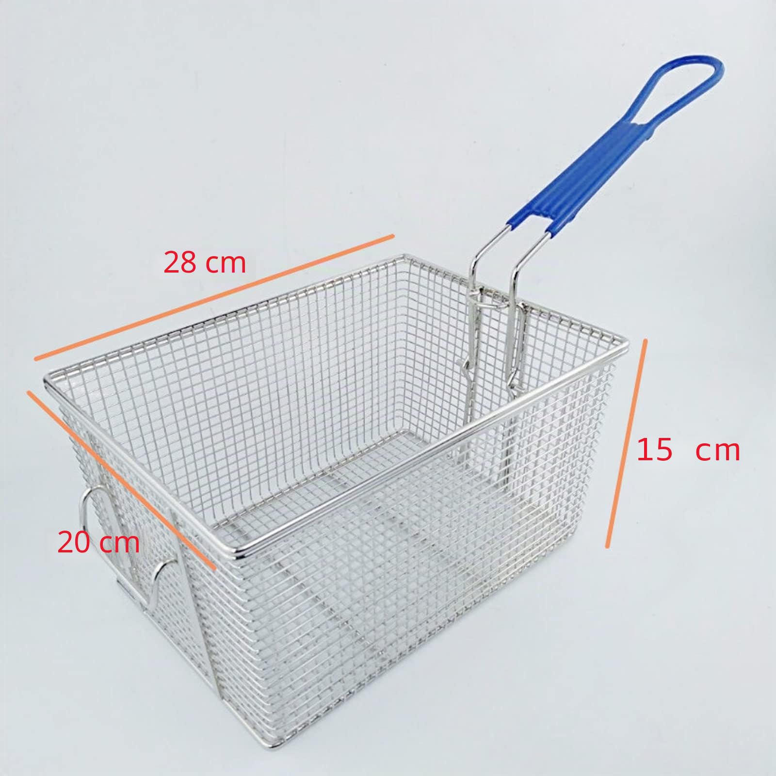 Genérico 2pcs Freidora de Acero Inoxidable,Cesta Comercial Cuadrada para Cocina de Restaurante, Dimensiones 28 x 20 x 15 cm,Ideal para Uso en establecimientos de alimentación