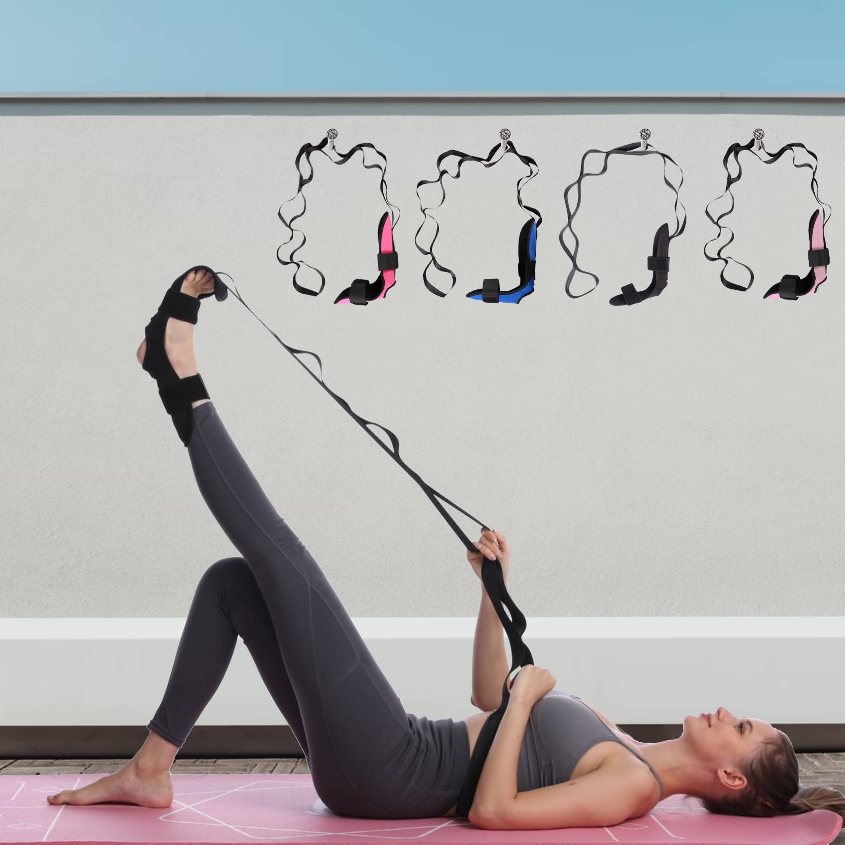 Fascia Stretcher | Finally Flexible Again | 60"/1.5m Foot and Calf Stretcher for Plantar Fasciitis, Achilles Tendonitis, Heel Spurs, Drop Foot, Improve Strength | Yoga Auxiliary Stretch Band