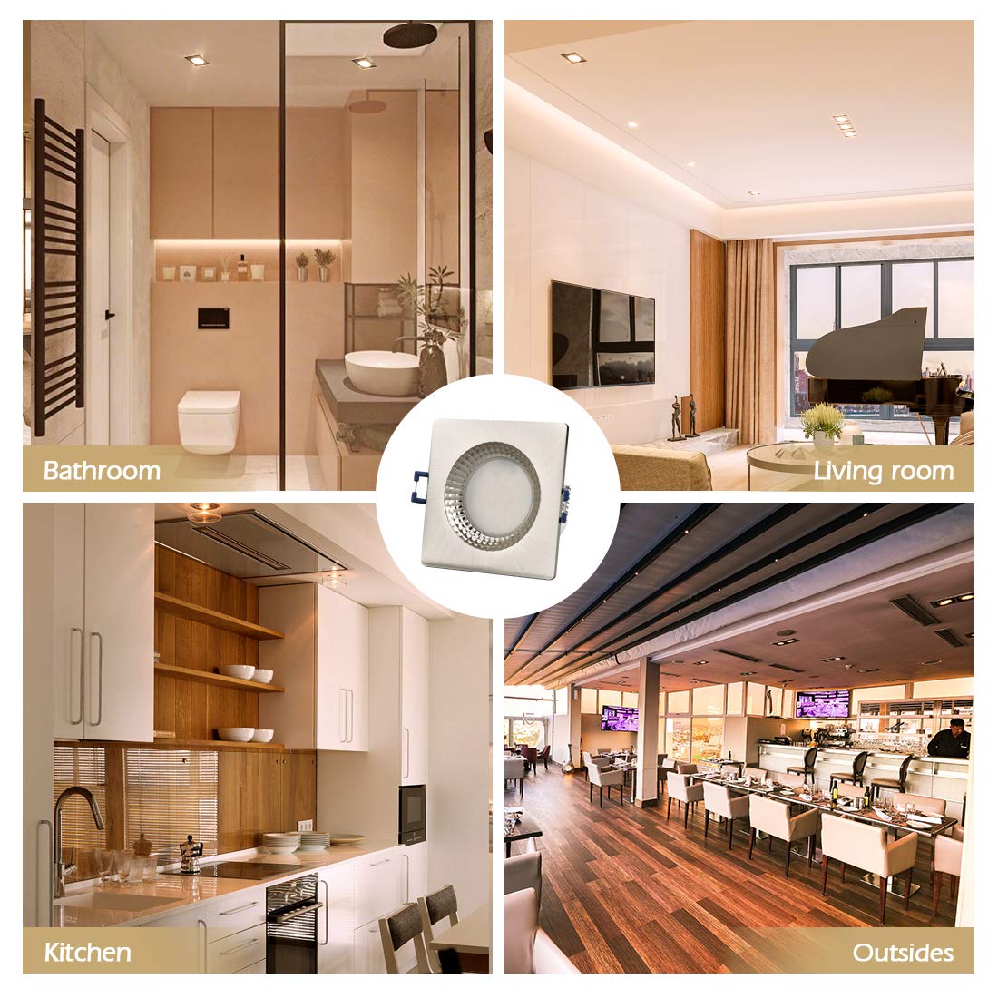 6 Faretti LED Incasso KYOTECH 6W 3000K - IP65 Impermeabile, Per Bagno, Garage, Luce Calda 500LM - Foto 9