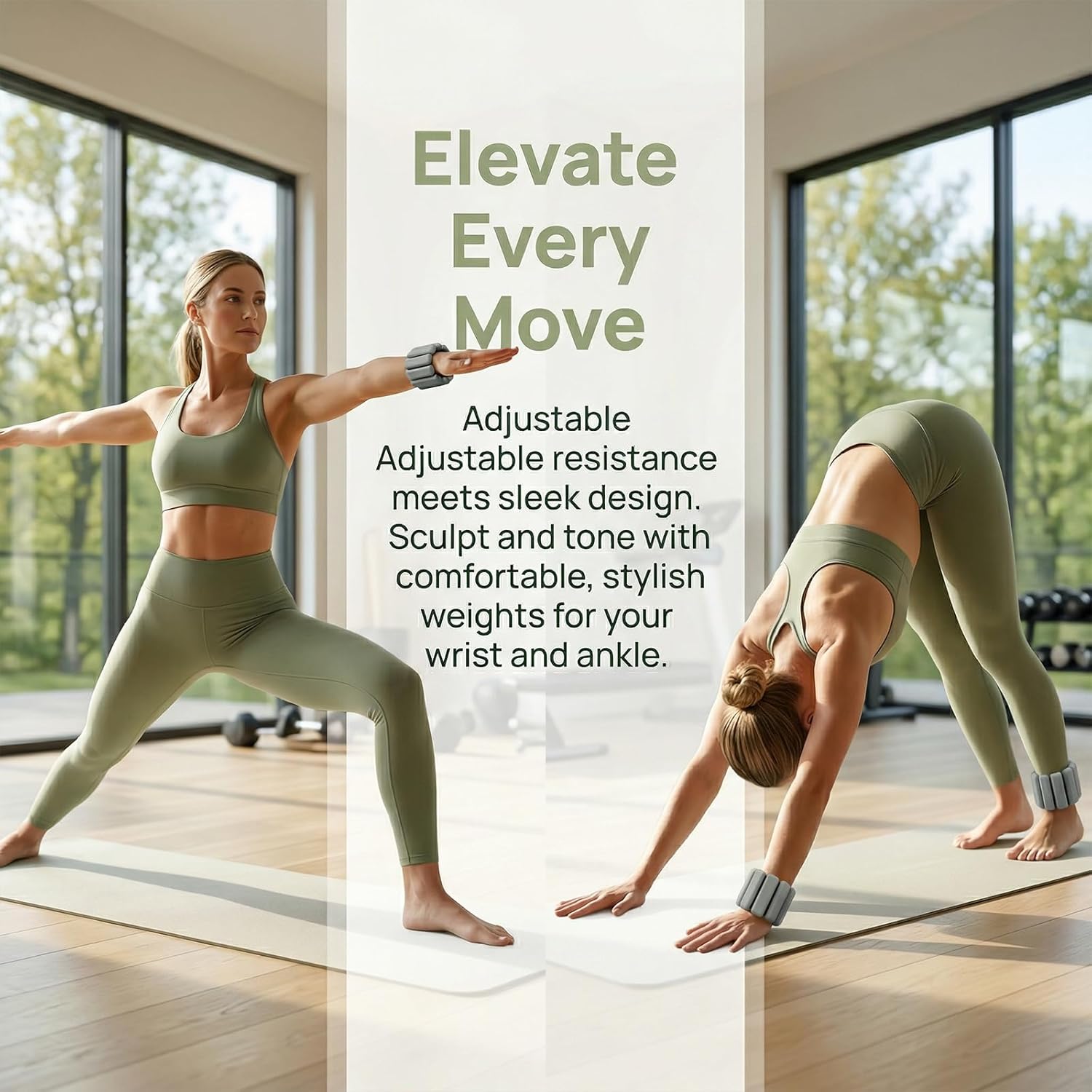 Adjustable Wrist Weights for Women Men, Adjustable 2 lbs Total (1 lb Each) Silicone Ankle Weight, Hand Weights for Yoga Walking Jogging Aerobics Training(Gray)